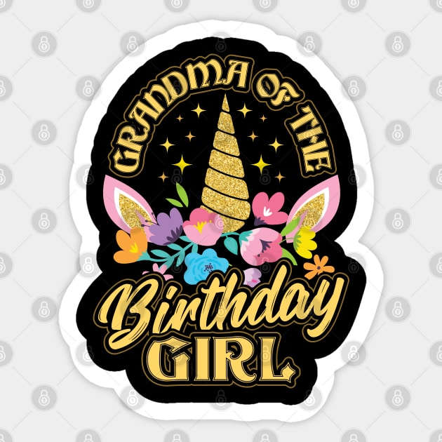 Grandma of the Birthday Girl Unicorn Sticker by aneisha